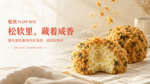 治愈系松贝品牌官网首屏视觉 - AI图片提示词示例