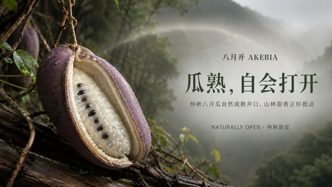 仲秋山野八月瓜自然熟透官网海报 - AI图片提示词示例