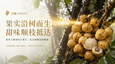 兰撒金秋：热带果园品牌视觉大片 - AI图片提示词示例