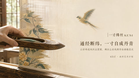 缂丝非遗官网KV：通经断纬之美 - AI图片提示词示例