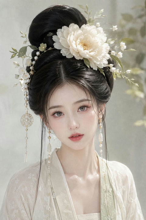 东方古典水光仙姬人像摄影 - AI图片提示词示例