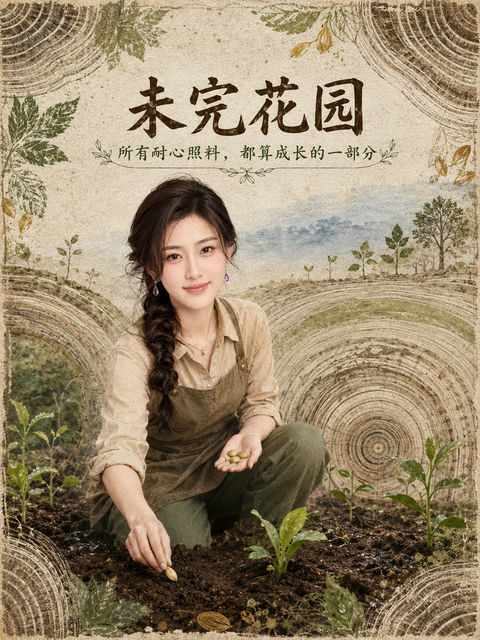 种子培育者未完花园艺术纪念卡 - AI图片提示词示例