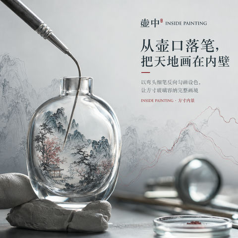 衡水内画非遗工艺品牌高级感视觉大片 - AI图片提示词示例