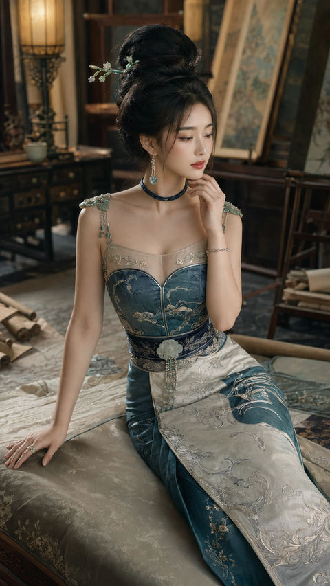 汉宫秋月：王昭君画室克制独立之美 - AI图片提示词示例