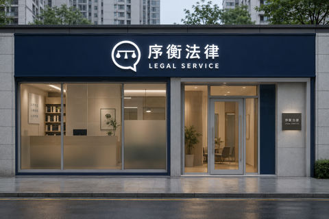 序衡法律社区服务机构门头设计 - AI图片提示词示例