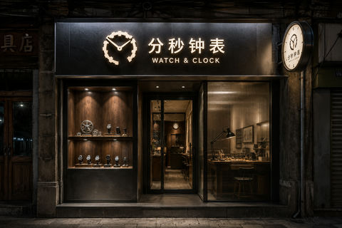 城市老街深处的精密时光钟表工坊 - AI图片提示词示例