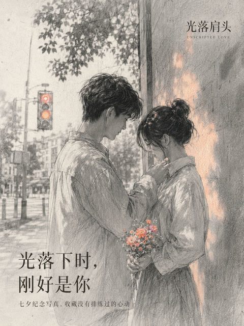 光影流转间记录爱意的极简风插画设计 - AI图片提示词示例