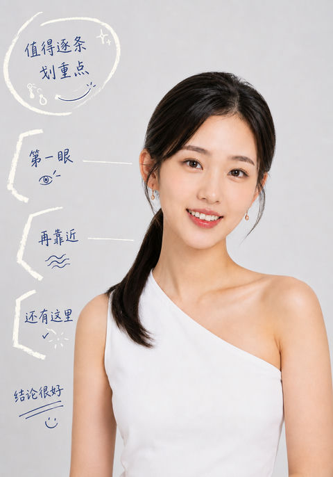 暖白修正笔与钴蓝手写批注的阶梯构图 - AI图片提示词示例