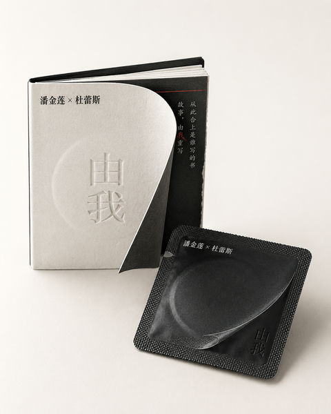 潘金莲文学概念杜蕾斯联名包装设计 - AI图片提示词示例
