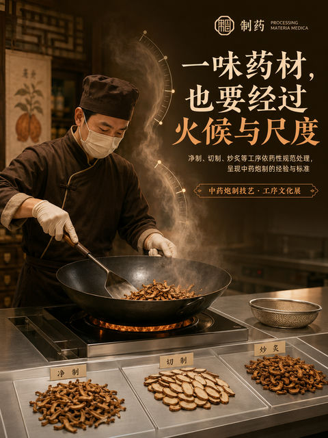 匠心炮制：中药文化展品牌视觉海报 - AI图片提示词示例