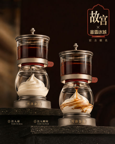 故宫联名雪落金盏：宫廷仪式感甜品 - AI图片提示词示例