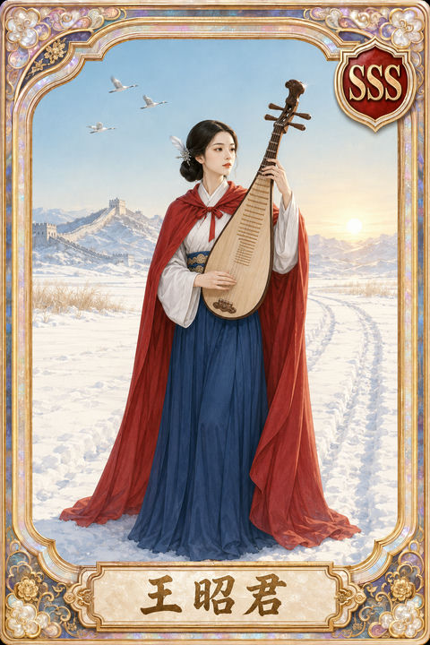 大汉昭君塞外雪原典藏卡 - AI图片提示词示例