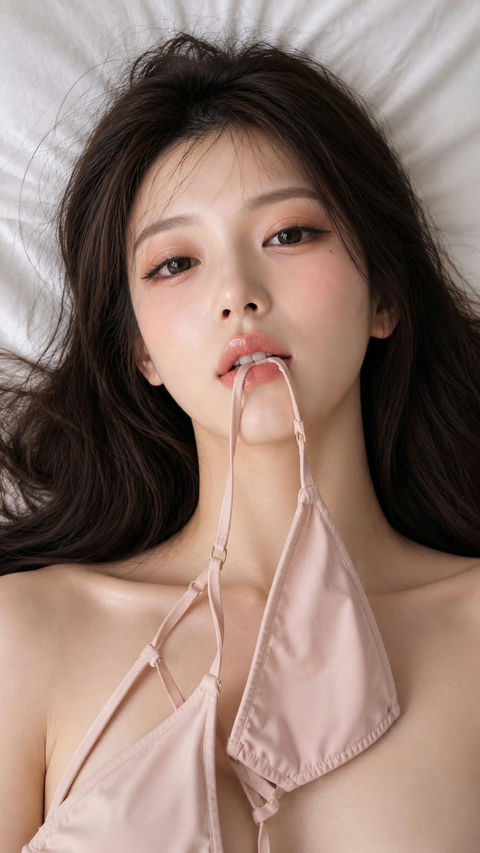 游艇东亚女性写实美妆肖像 - AI图片提示词示例