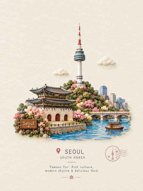 手工微型旅游景观地标模型 - AI图片提示词示例