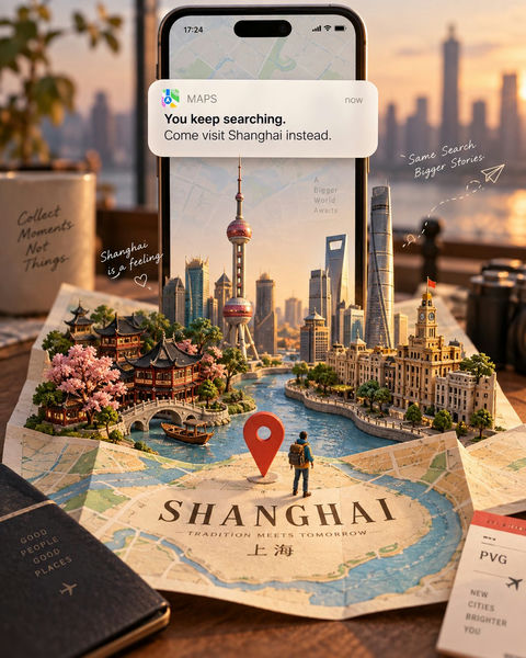目的地折纸粘土微缩模型旅游海报 - AI图片提示词示例