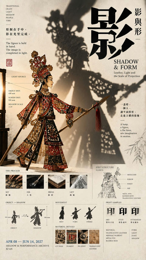 东亚编辑设计风格博物馆海报生成提示词 - AI图片提示词示例