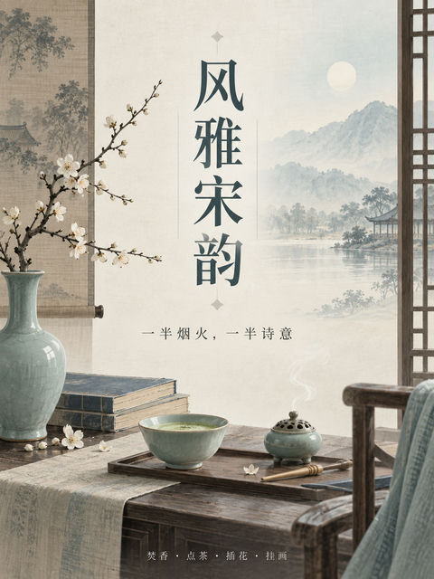 宋韵雅致风华：风雅宋韵文化海报 - AI图片提示词示例