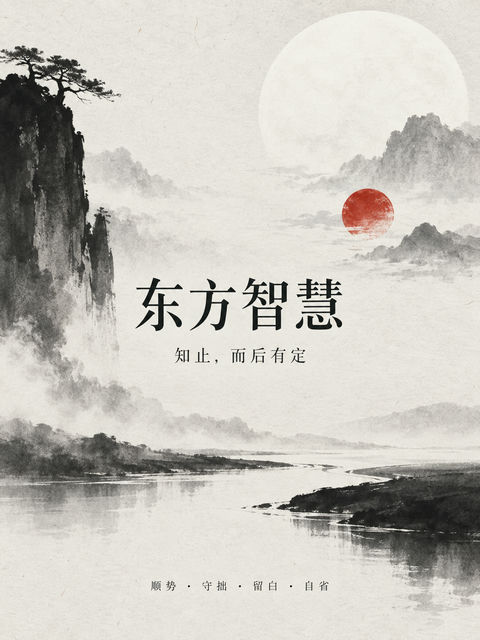 现代水墨东方哲思极简海报 - AI图片提示词示例