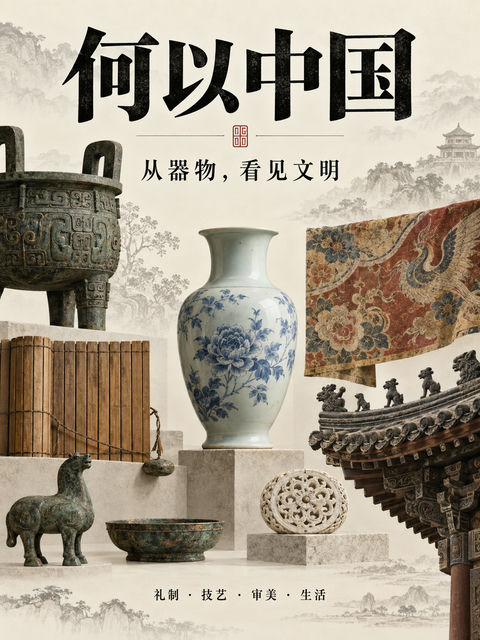 何以中国：博物馆级器物文明海报 - AI图片提示词示例