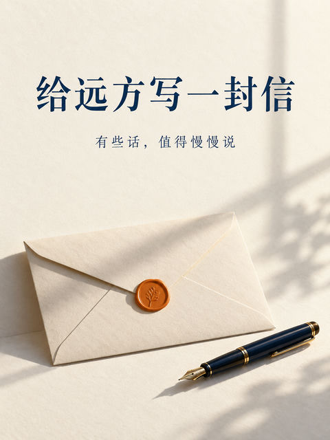 极简治愈系写信计划情感海报 - AI图片提示词示例