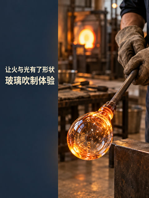 匠心手作玻璃吹制艺术海报 - AI图片提示词示例