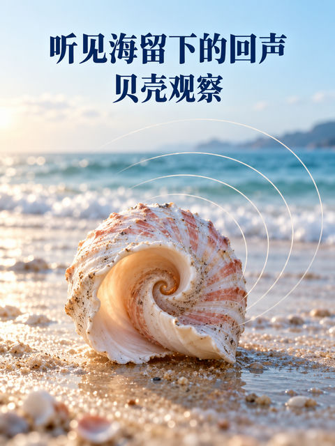 晨光微曦听见深海贝壳的回响 - AI图片提示词示例