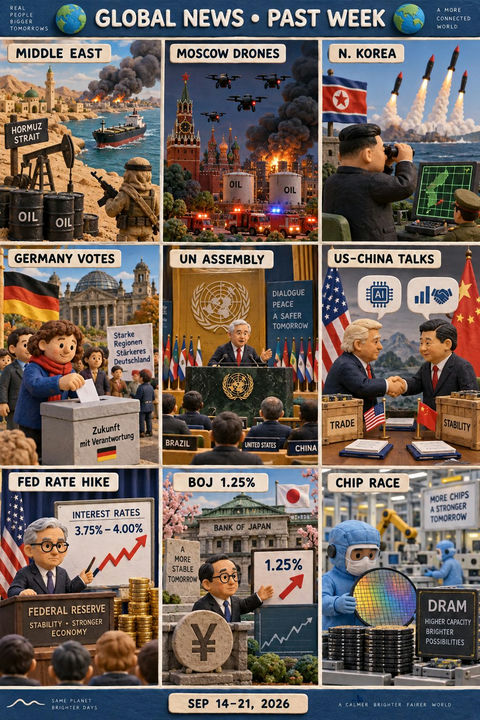 最近一周全球大事件粘土动画 - AI图片提示词示例