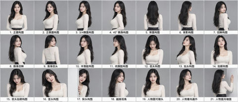 AI绘画人物构图全指南视角集合 - AI图片提示词示例