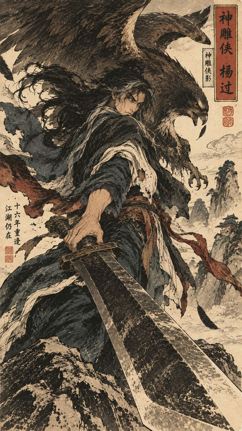 东方武侠浮世绘金庸人物志 - AI图片提示词示例