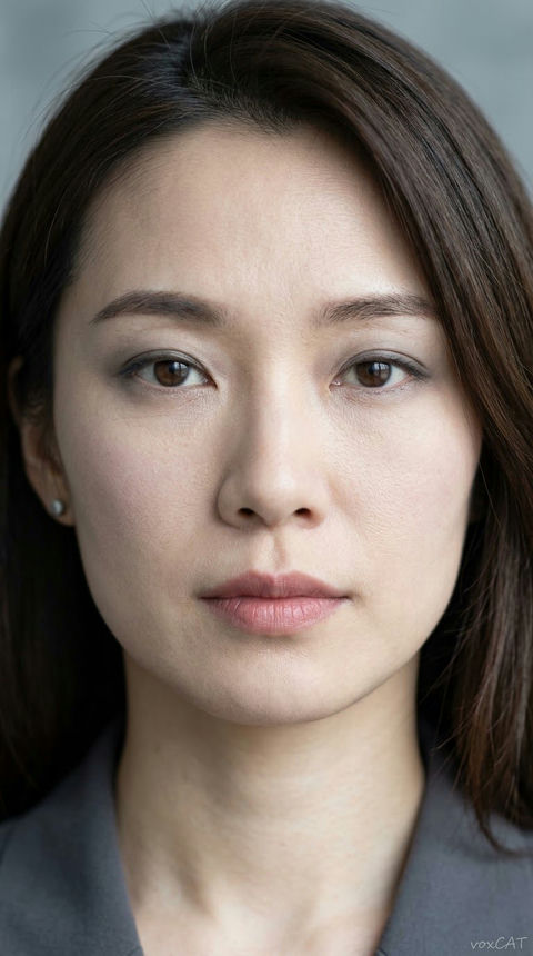 成年东亚女性真实摄影贴脸特写 - AI图片提示词示例