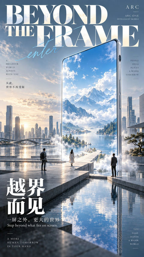 高端商业建筑化品牌海报提示词 - AI图片提示词示例