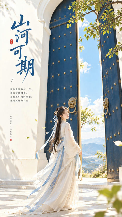 东方禅意极简女性审美封面海报 - AI图片提示词示例