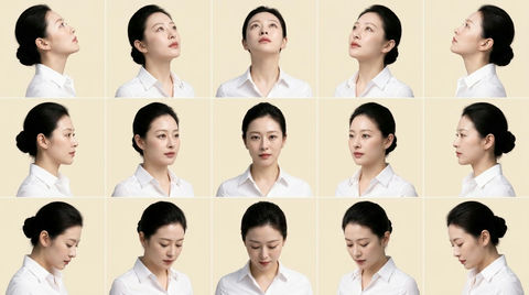 多视角人像参考矩阵提示词 - AI图片提示词示例