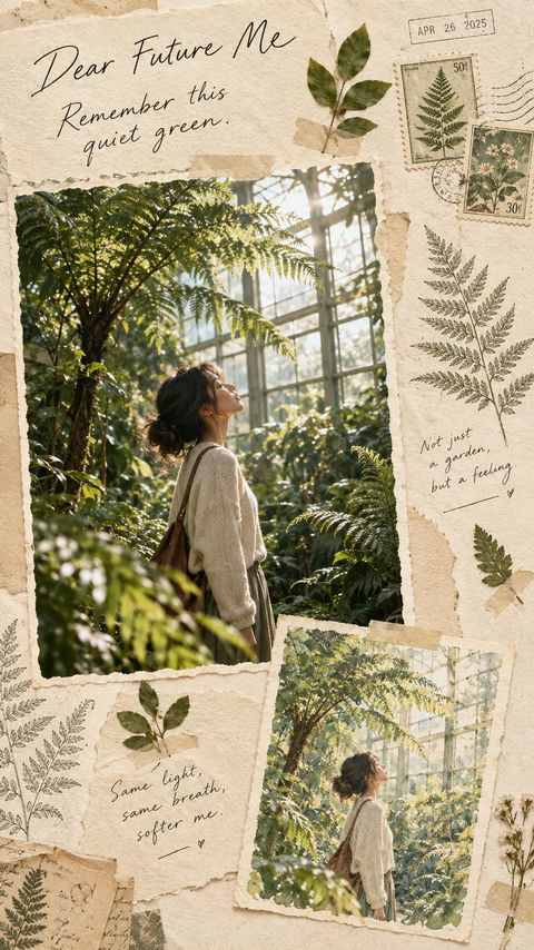 致未来的我植物园清晨记忆手帐海报 · 来源示例