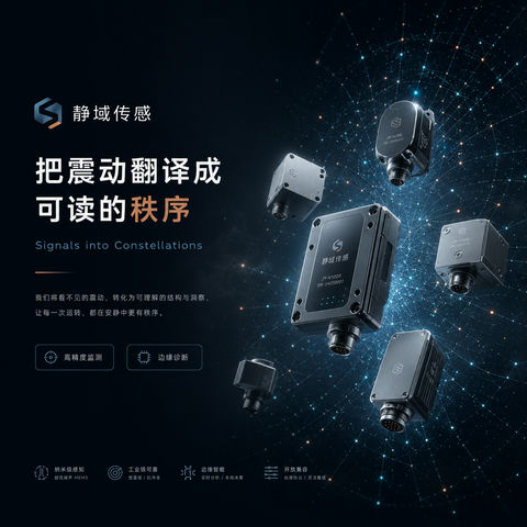 工业感知技术将震动化作安静星图首屏 - AI图片提示词示例