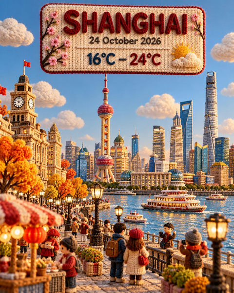 3D钩针编织微缩天气卡片 - AI图片提示词示例